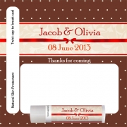 Customized Engagement Red Ribbon Favor Full Color Imprint Lip Balm