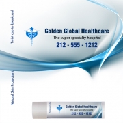 Personalized Health Care Blue Wave Theme One Color Imprint Lip Balm