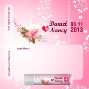 Wedding Lip Balm Floral Labels Beeswax Full Color