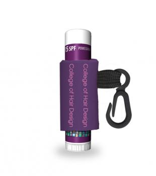Personalized Pomegranate SPF 15 Lip Balm with a Custom Leash and Label