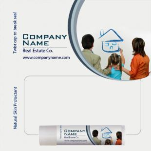Customized Real Estate Lip Balm - House Drawing Theme